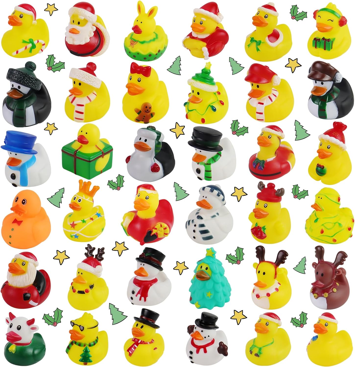 Rubber Duck Bath - 2/6/12PC Christmas Rubber Ducks, Rubber Ducky