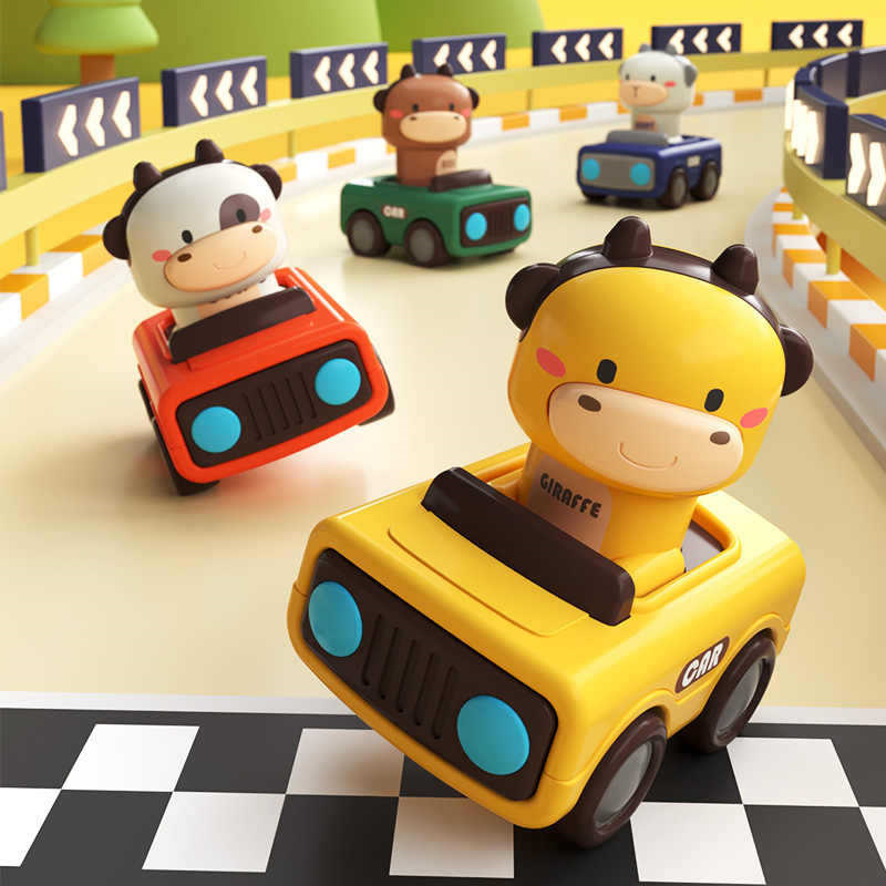 Kids Toys Under 1 Year - Animal Push and Go Car Toy,
