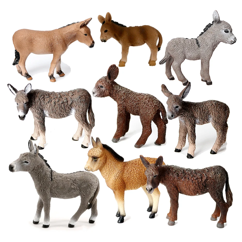 Kids Toys Under 1 Year - Donkey Model Toy Animals Figures Farm