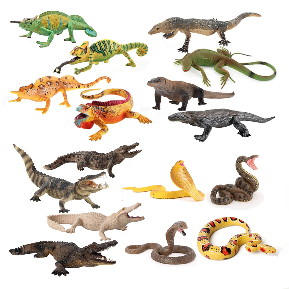 Kids Toys Under 1 Year - Plastic Chameleon Model Toy Iguana Crocodile