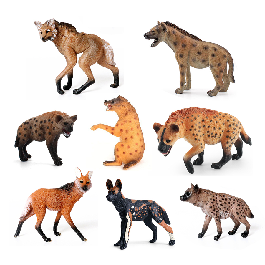 Kids Toys Under 1 Year - Realistic Plastic Wildlife Hyena,Maned Wolf,African Wild