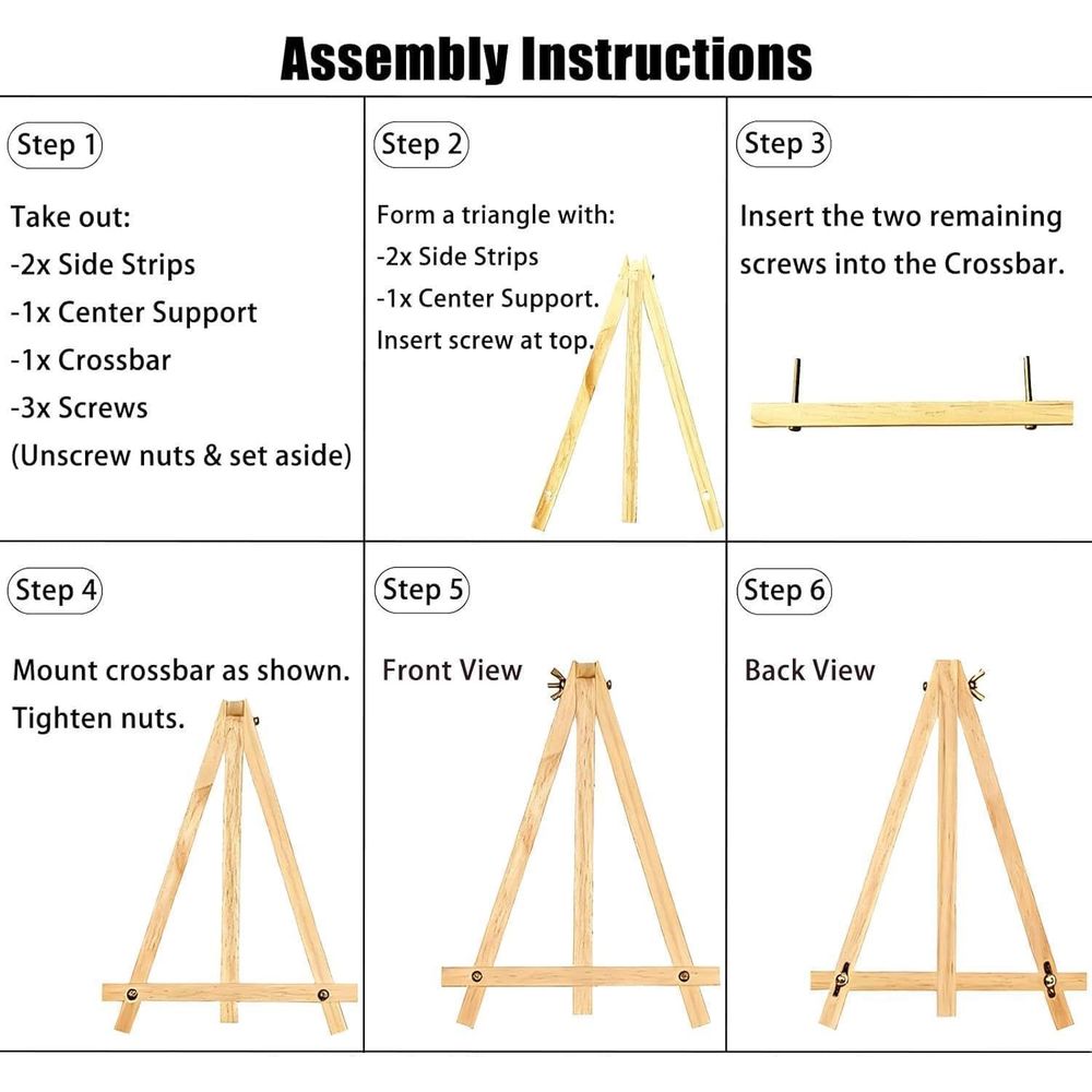 6 Pack 9 Inch Wood Easels, Tab - Kids Art Easel review and price