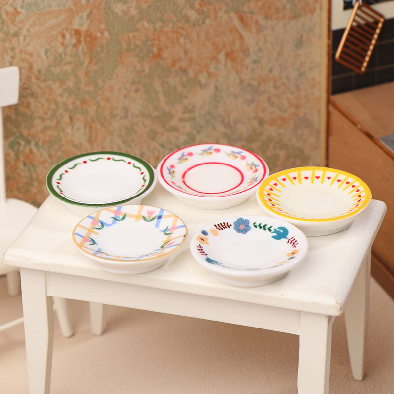 5Pcs 1/12 Dollhouse Mini Plate - Dollhouse Furniture Set review and price