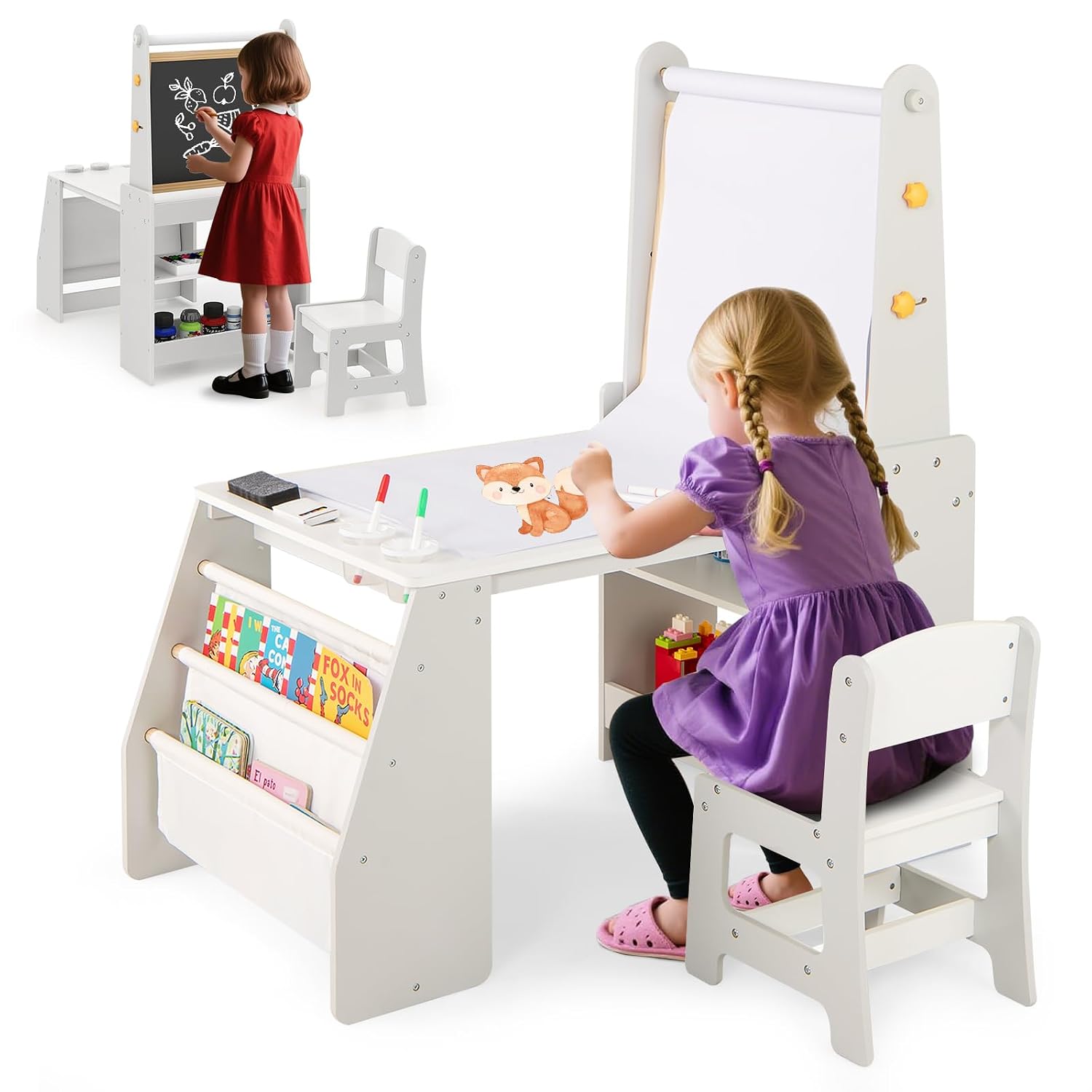 Kids Art Table & Chair Set 4-i - Kids Art Easel review and price