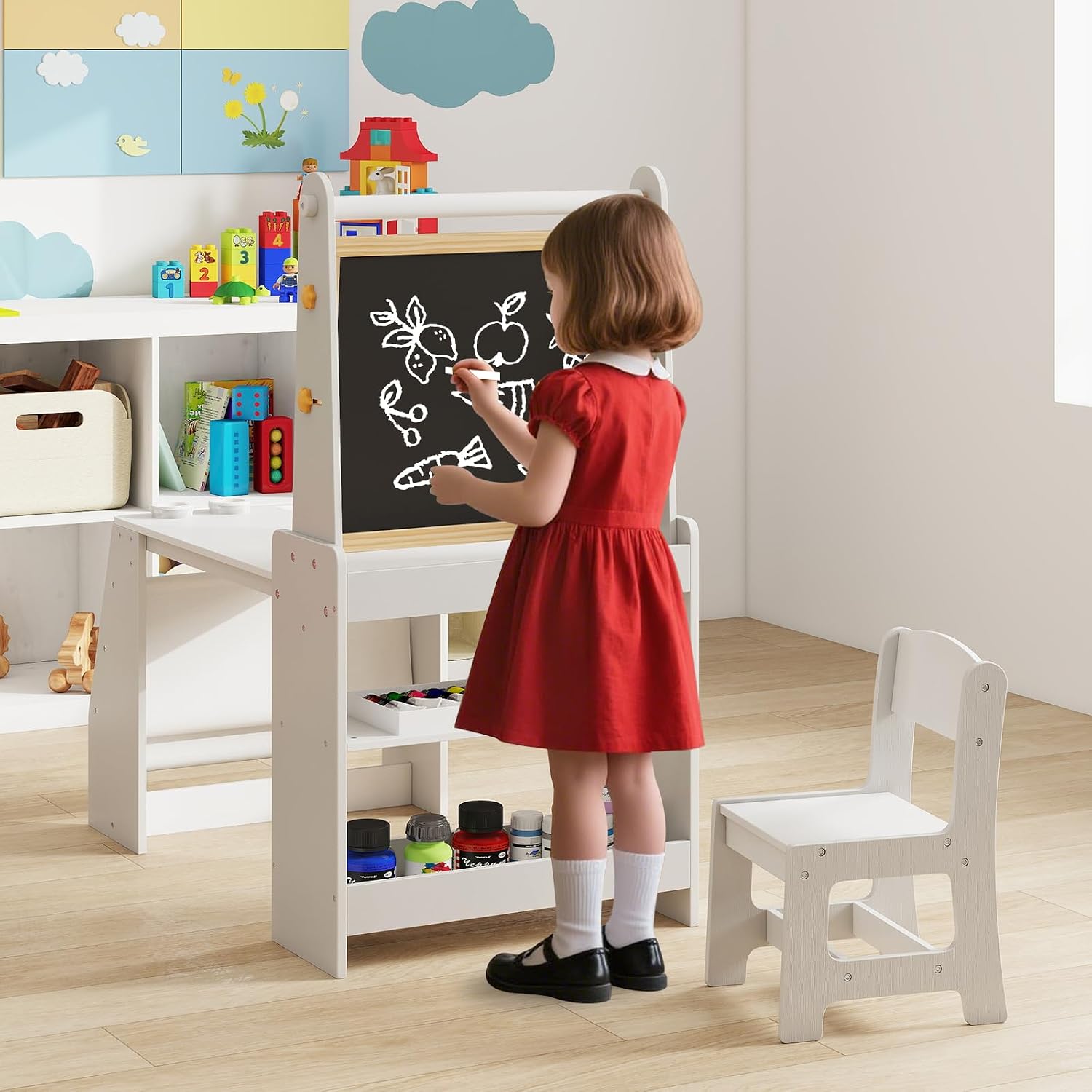 Kids Art Table & Chair Set 4-i - Kids Art Easel review and price
