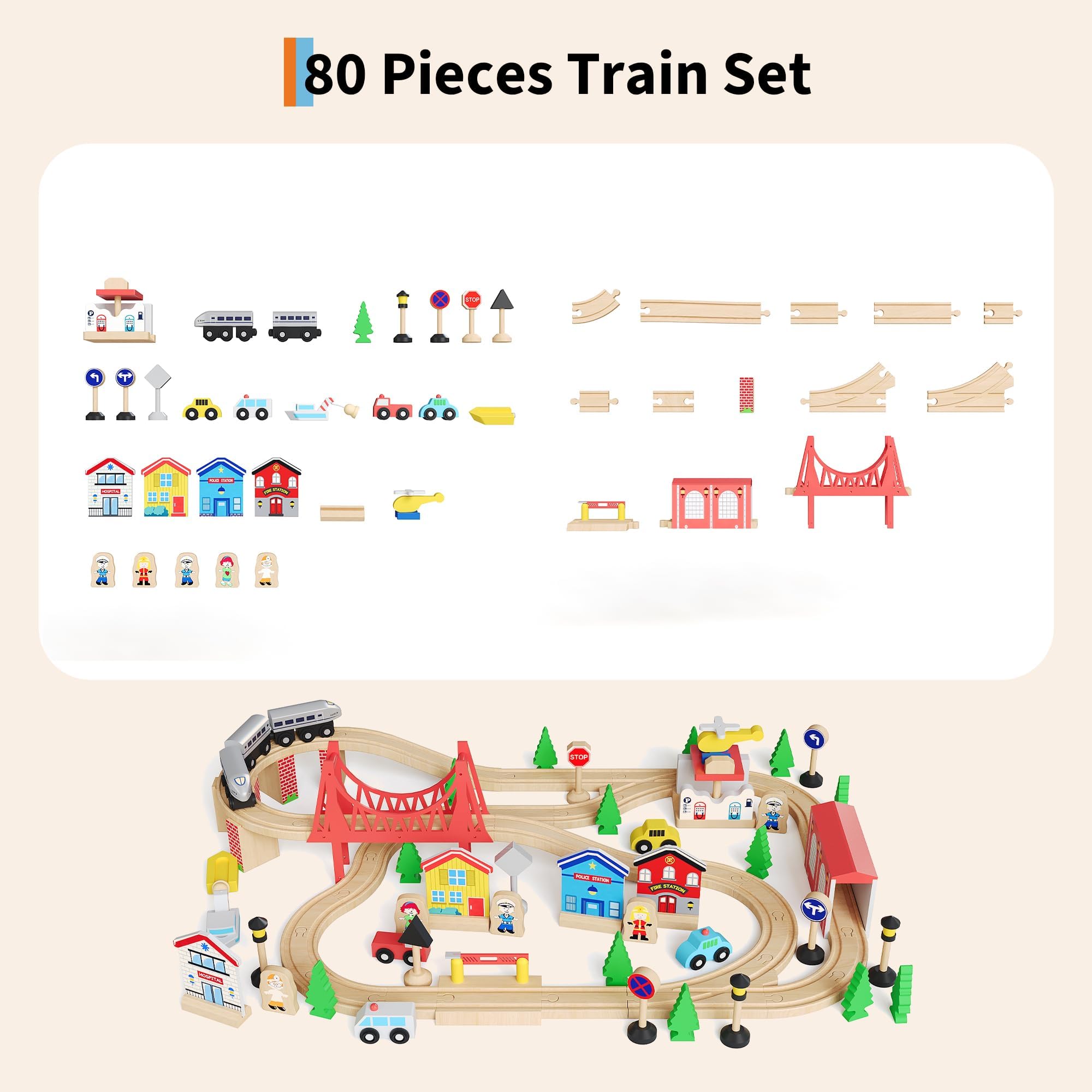 78PCS 4-in-1 Wooden Train Tabl - Kids Art Easel review and price