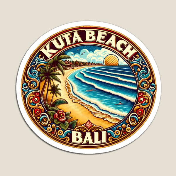 Kuta Beach Bali Retro  Magnet  - Kids Toys Bali review and price